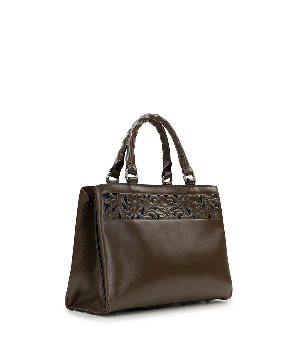 genovese satchel cavo border tooled