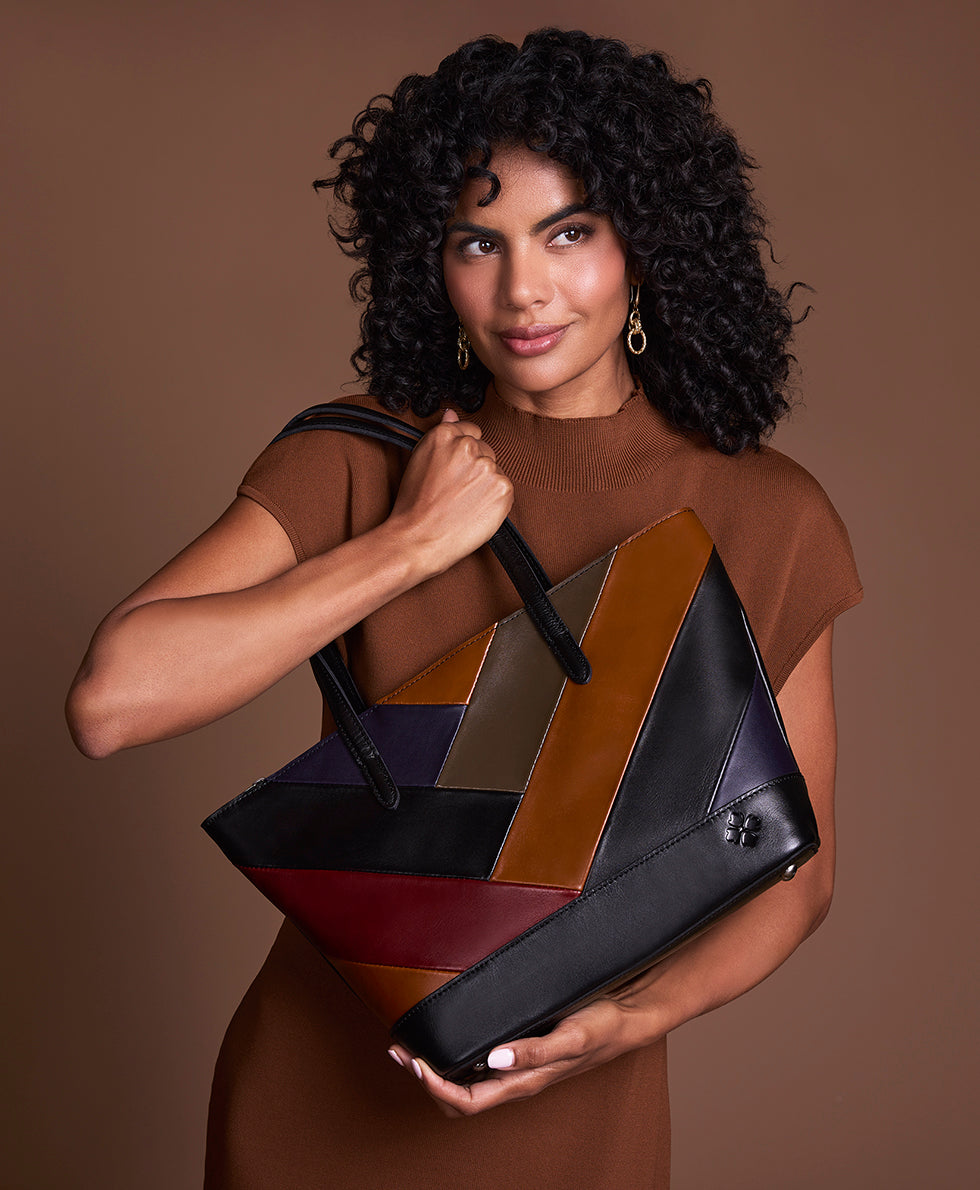 verzi tote retro colorblock